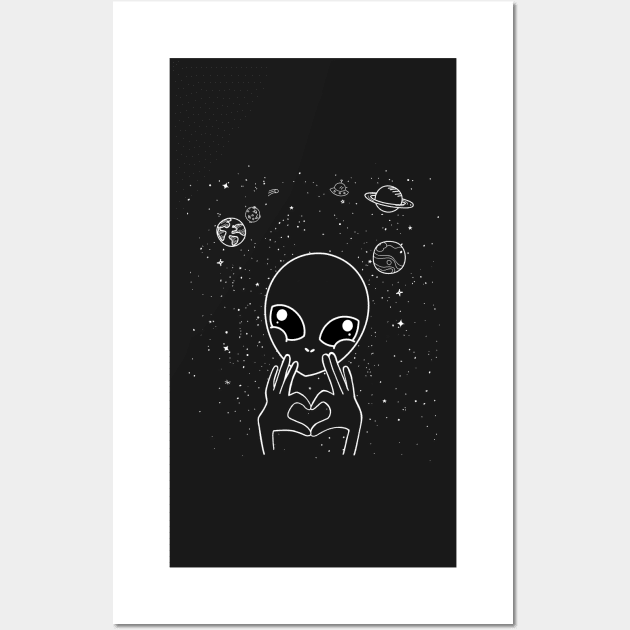 Alien Loves U Back Wall Art by SusanaDesigns